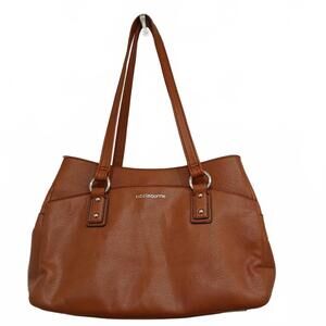 Medium Sized Tan Faux Leather Shoulder Bag Liz Claiborne